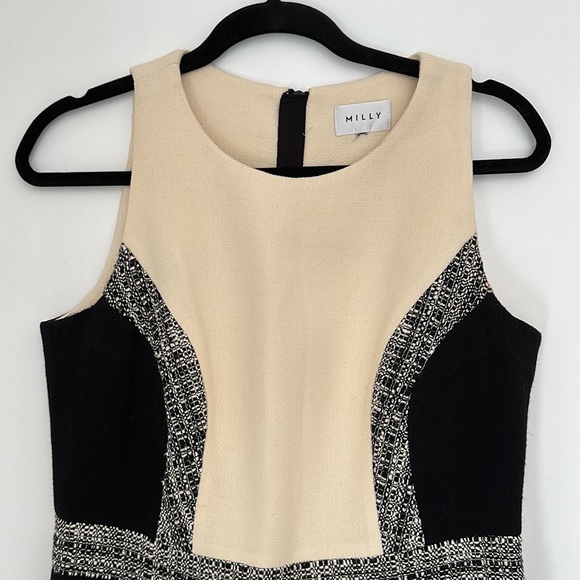 ♻️DONATED DEC. 2023♻️ 
Milly Black/White tweed sleeveless dress size 8 - Picture 2 of 11